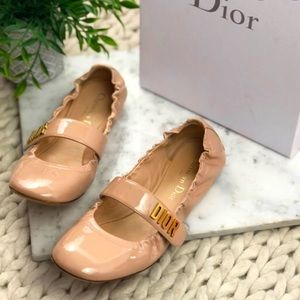 Christian Dior Nude Patent Baby-d Ballet Flats